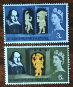 Великобританія Великобритания ^/--/^ Великобритания 400 лет с рождения Вильяма Шекспира 1964 ^_^^^ Велика Британія 400 років з народження Вільяма Шекспіра 1964 - фото фото фото