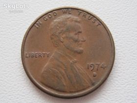 Обігові Обиходные ^/--/^ США 1 цент 1974 года D #20517 ^_^^^ США 1 цент 1974 року D #20517 - фото фото фото