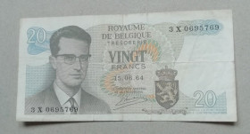Бенілюкс Бенилюкс ^/--/^ Бельгия 20 франков 1964 ^_^^^ Бельгія 20 франків 1964 - фото фото фото