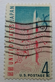 Північна Америка Северная Америка ^/--/^ США 1960 Договор о дружбе и торговле между США и Японией, гашеная ^_^^^ США 1960 Договір про дружбу і торгівлю між США і Японією - фото фото фото