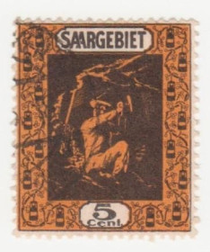 Веймарська республіка Веймарская республика ^/--/^ Германия   ( Саар)   1922  г. № 84  гашеная ^_^^^ Німеччина ( Саар) 1922 р. No 84 гашена - фото фото фото