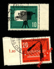 НДР, ФРН ГДР, ФРГ ^/--/^ ГДР 1961 /--/ г.№861-62 сер .гаш ^_^^^ НДР 1961 /--/ р.No /--/ 861-62 сер.гаш - фото фото фото