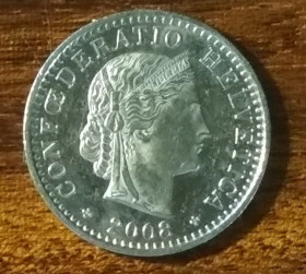 Швейцарія Швейцария ^/--/^ Швейцария 20 раппенов 2008 ^_^^^ Швейцарія 20 раппенів 2008 - фото фото фото