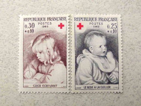 Франція Франция ^/--/^ Серія поштових марок Франція &amp;quot; Червоний Хрест &amp;quot; 1965 рік ** ^_^^^ Серия почтовых марок Франция &amp;quot; Красный Крест &amp;quot; 1965 год ** - фото фото фото