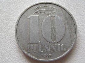 НДР, ФРН ГДР, ФРГ ^/--/^ Германия - ГДР 10 пфеннигов 1967 года 28079 ^_^^^ Німеччина - НДР 10 пфенігів 1967 року 28079 - фото фото фото