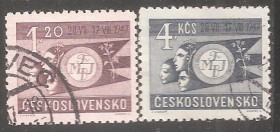 Чехословаччина Чехословакия ^/--/^ Чехословакия 1947 Sc.332-333 гаш. ПОЛНАЯ серия ^_^^^ Чехословаччина 1947 Sc.332-333 гаш. Повна серія - фото фото фото