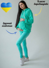 Лосини, легінси Лосины, леггинсы ^/--/^ 620201(2) Лосини з животом у рубчик для вагітних М&amp;#039;ятні XL ^_^^^ 620201(2) Лосины с животом в рубчик для беременных Мятни XL - фото фото фото