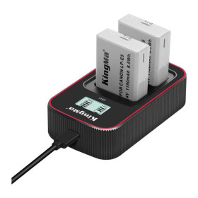 Акумулятори Аккумуляторы ^/--/^ 3-Pack KingMa Canon LP-E /--/ 5 комплект из 2 аккумуляторов и ЗУ на 2 батареи ^_^^^ 3-Pack KingMa Canon LP-E /--/ 5 комплект з 2 акумуляторів і ЗУ на 2 батареї - фото фото фото